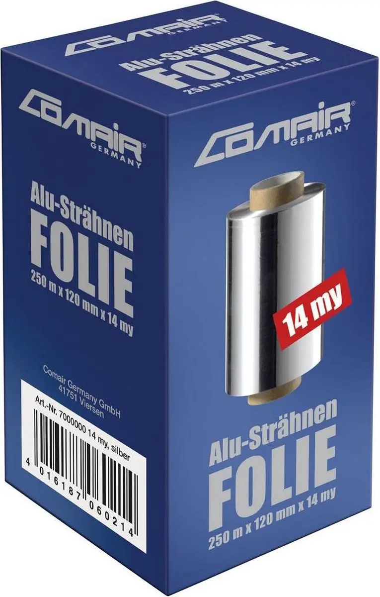 Comair Aluminiumfolie 250m x 12cm x 15µm - Zilver