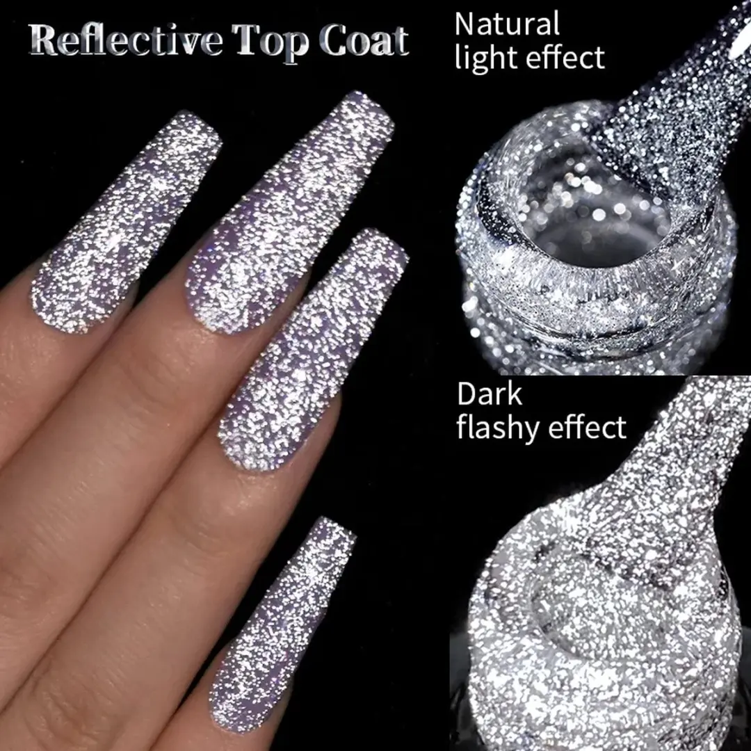 Born Pretty Topcoat Glitter 15ml - UV-Gellak - afbeelding 6 van 6