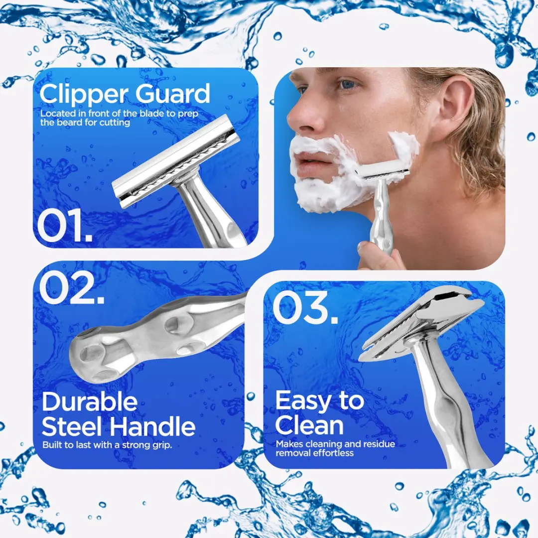 Haryali London Double Edge Safety Razor - Roestvrijstaal - Zilver