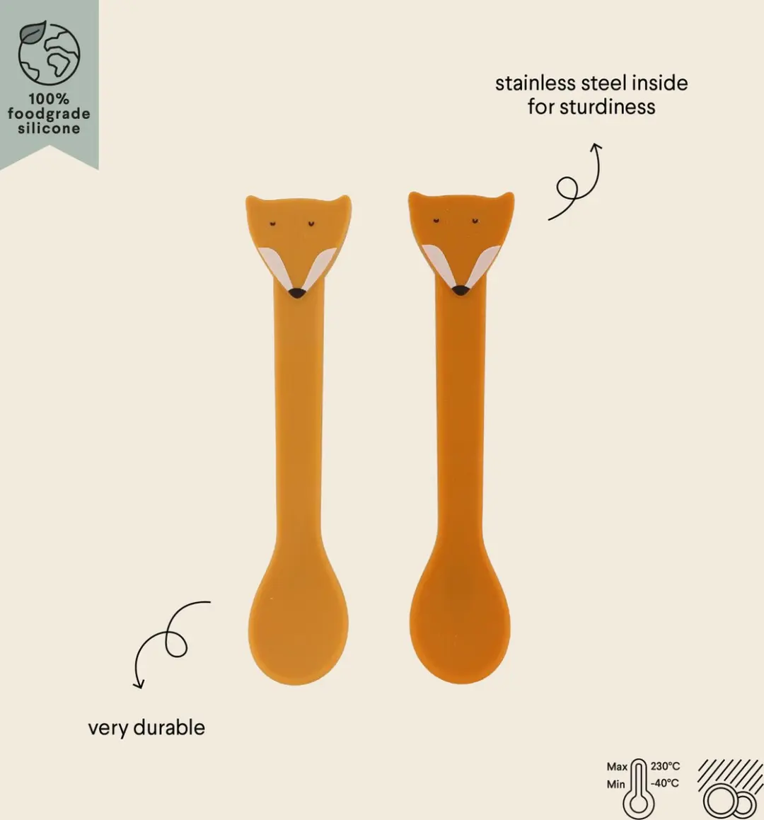 Trixie Silicone Lepers 2-delig - Mr. Fox - Multicolor