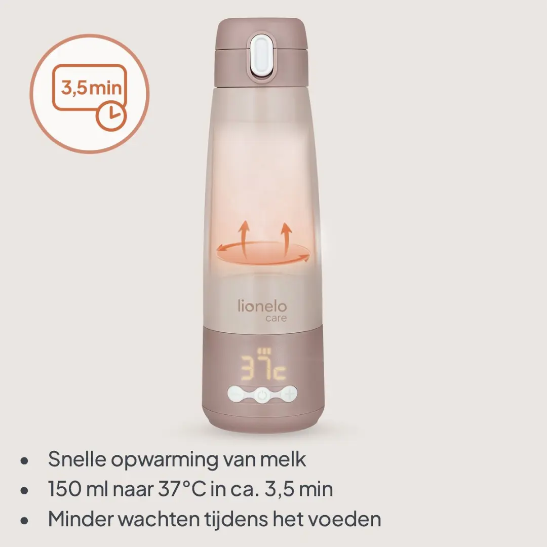 Lionelo Thermup Bottle Draagbare Melkverwarmer 350ml - USB-C - Beige