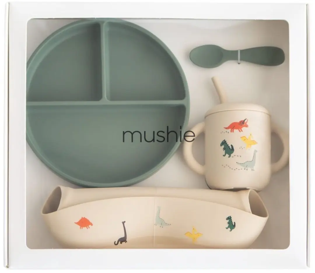 Mushie Giftbox Siliconen Servies Dino