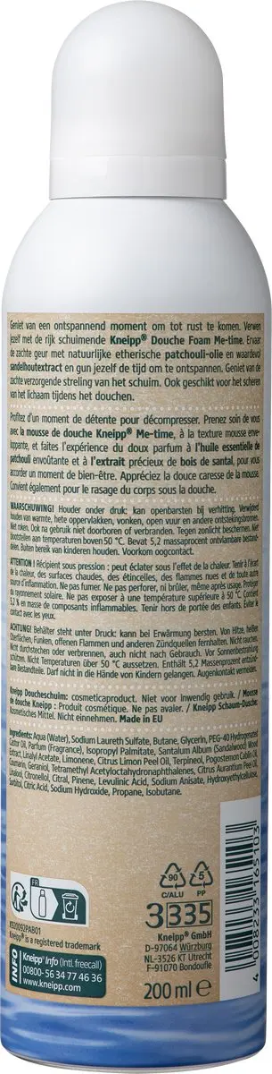 Kneipp Me-Time Douche Schuim Patchouli & Sandelhout 200ml