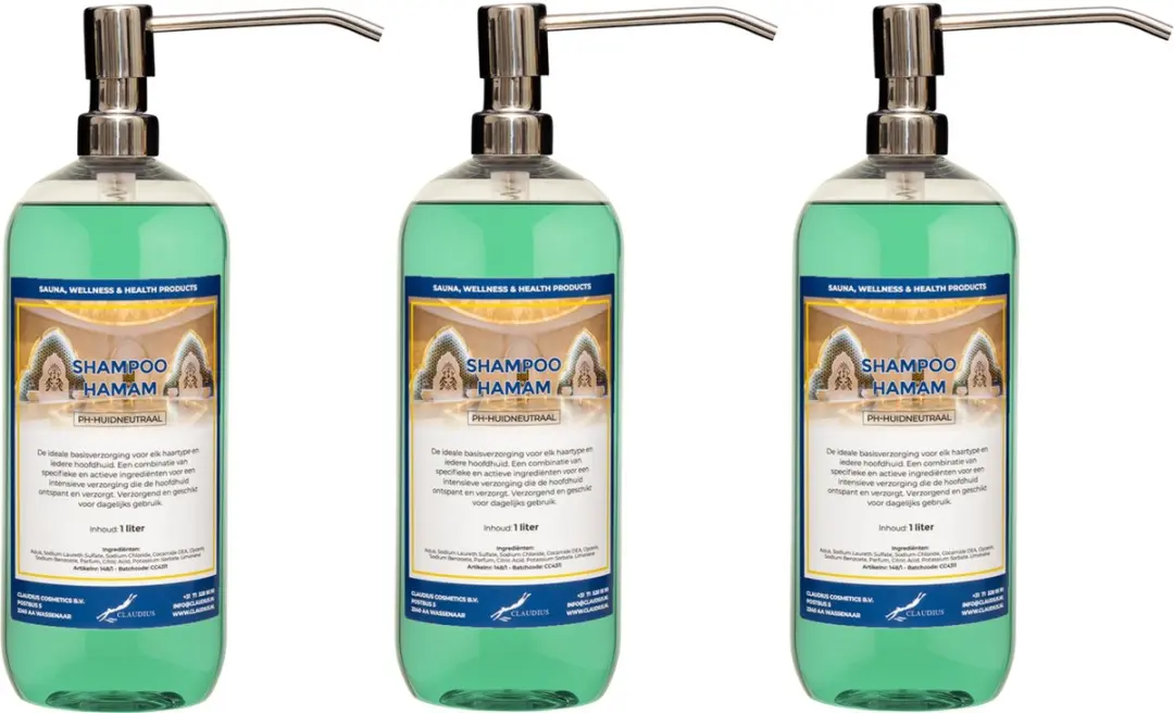 Splashbox Cosmetics Hamam Shampoo 1L - 3x RVS Pompen