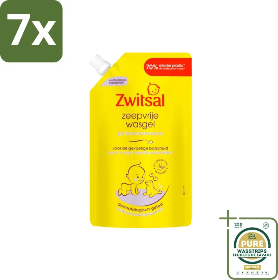 Zwitsal Wasgel Navulling 500ml - 7 Stuks
