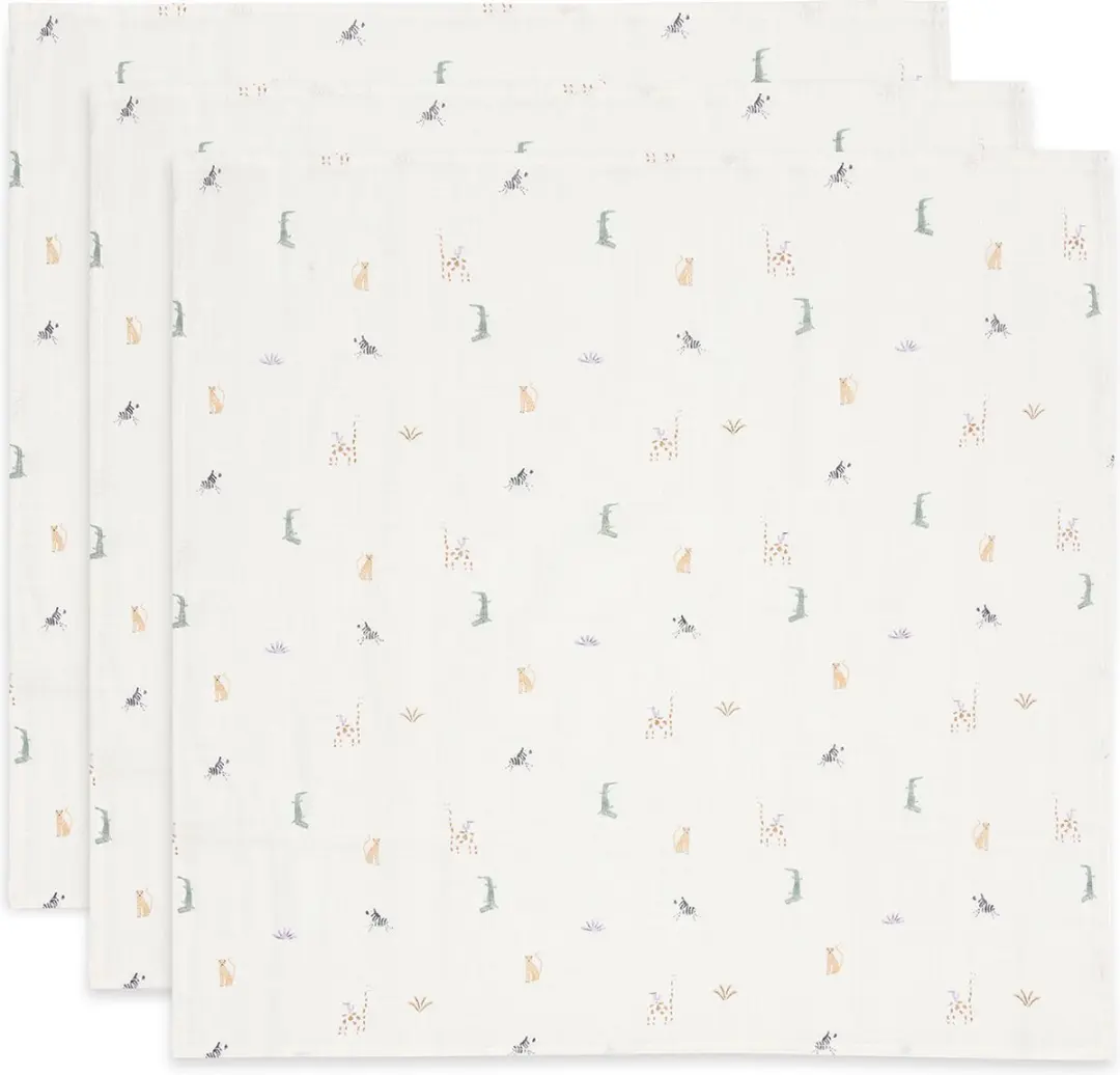 Jollein Hydrofiele Doek Small 70x70cm - 3 Stuks - Jungle Jambo