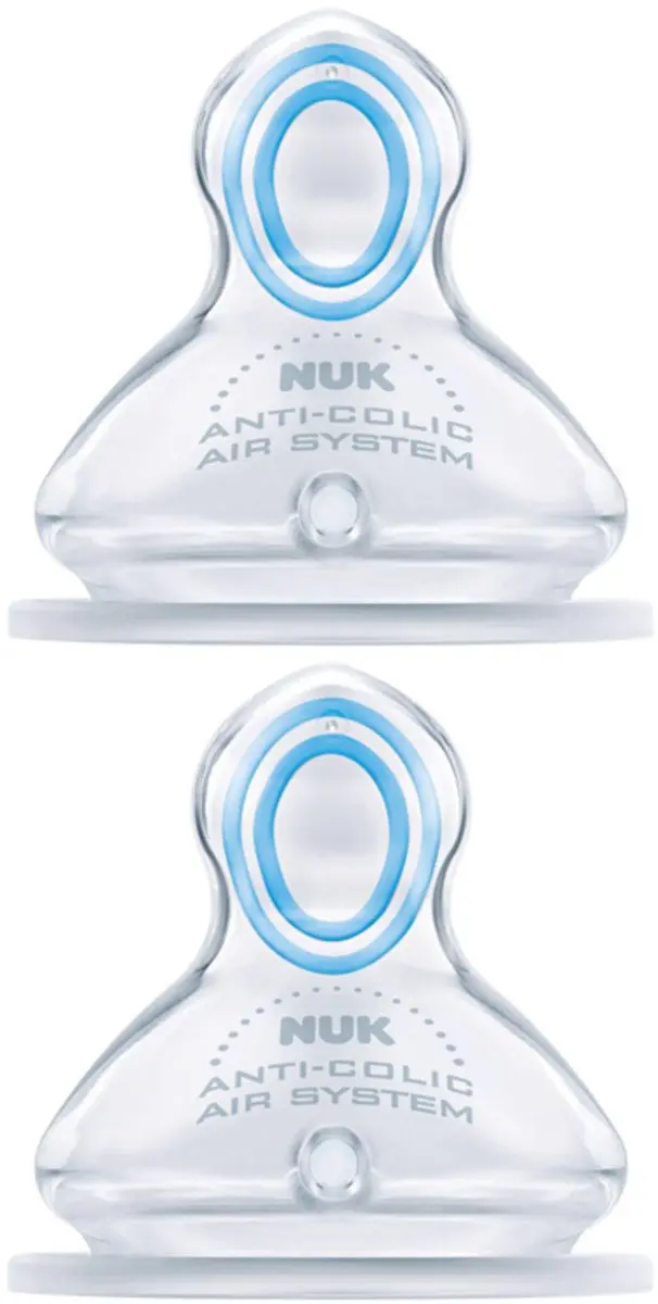 NUK First Choice Anti-Colic Flesspeen Siliconen 0-6 Maanden - 2 Stuks