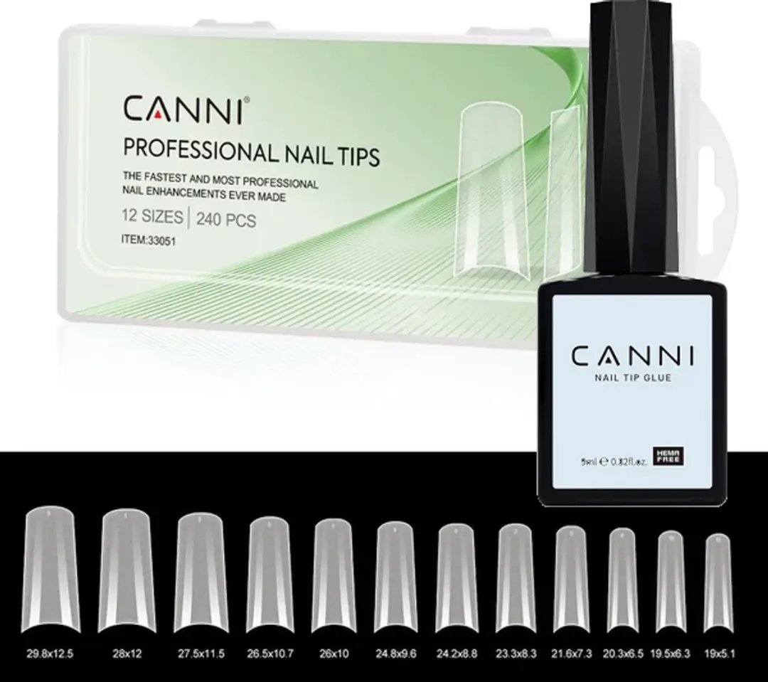 Canni Nageltips Mat French met Nagellijm
