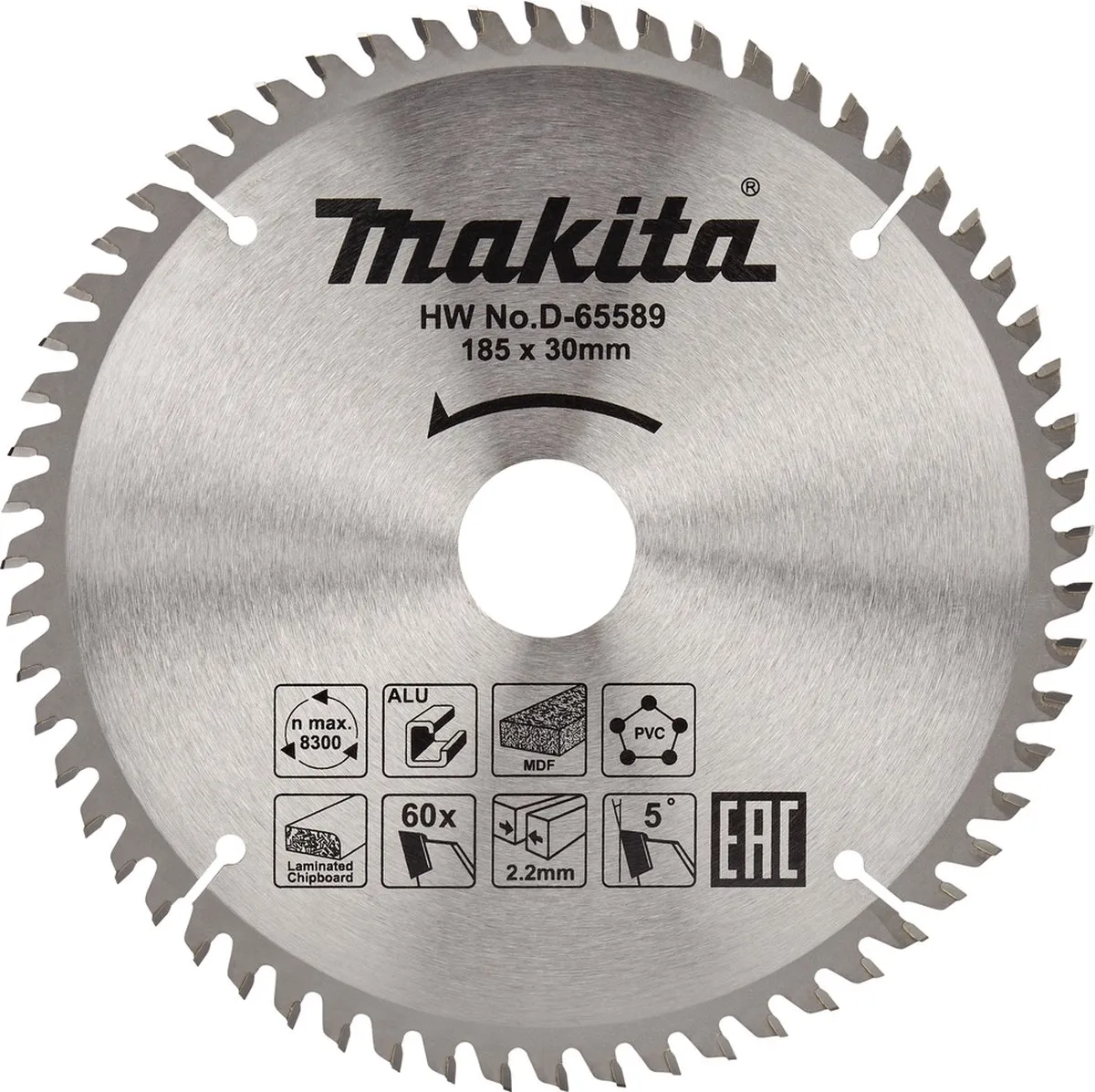 Makita D-65589 Cirkelzaagblad Multimateriaal 185mm 60T