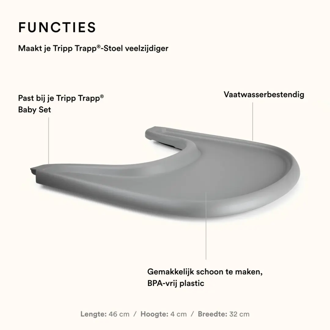 Stokke Tripp Trapp Dienblad Storm Grey - BPA-vrij