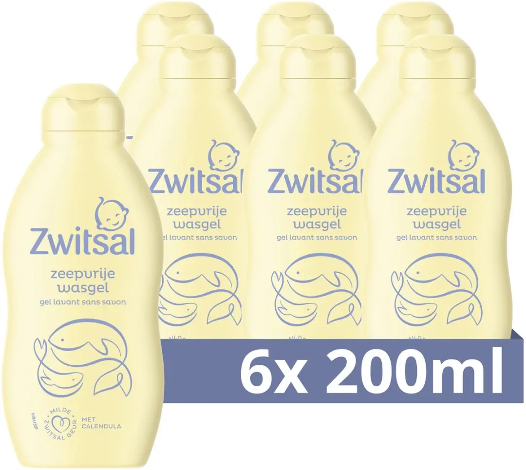 Zwitsal Zeepvrije Wasgel Baby 200ml - 6 Stuks