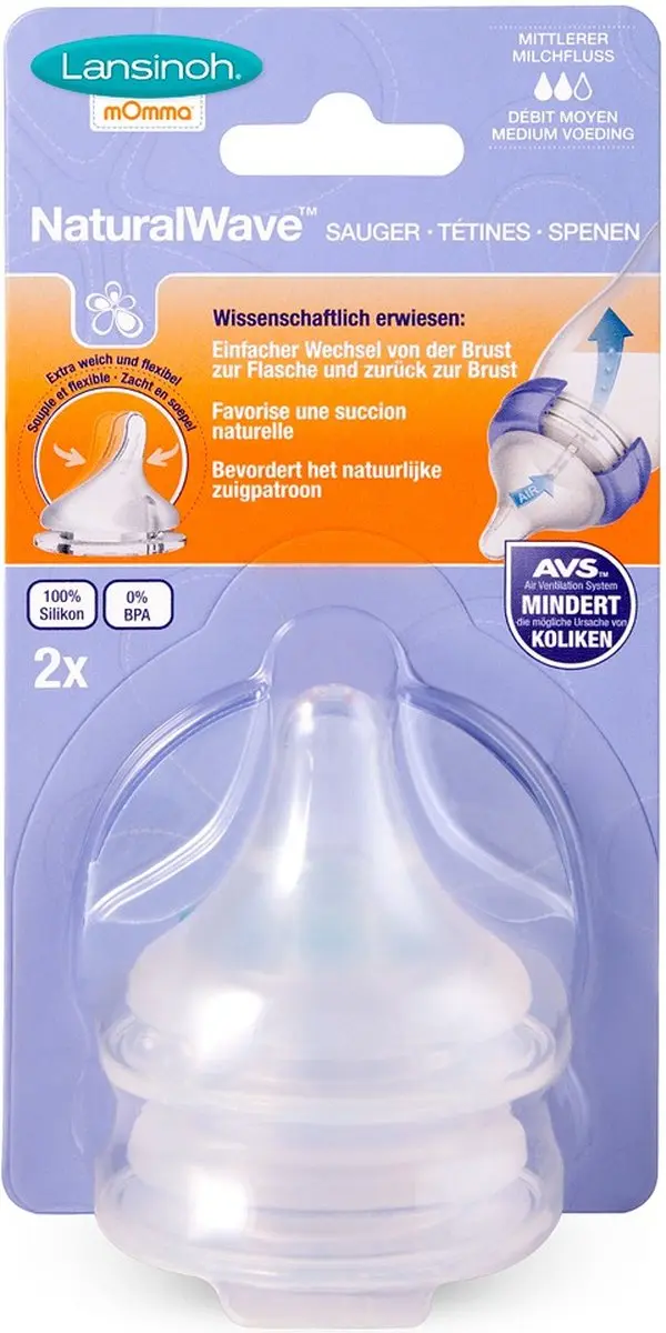 Lansinoh Flesspeen Natural Medium - 2 Stuks - afbeelding 6 van 6