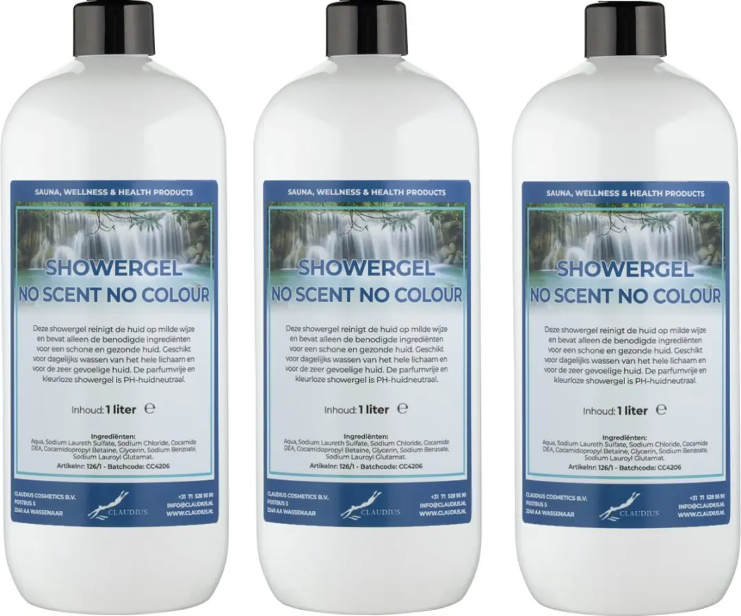 Splashbox Cosmetics Douchegel No Scent No Colour 1L - 3 Stuks