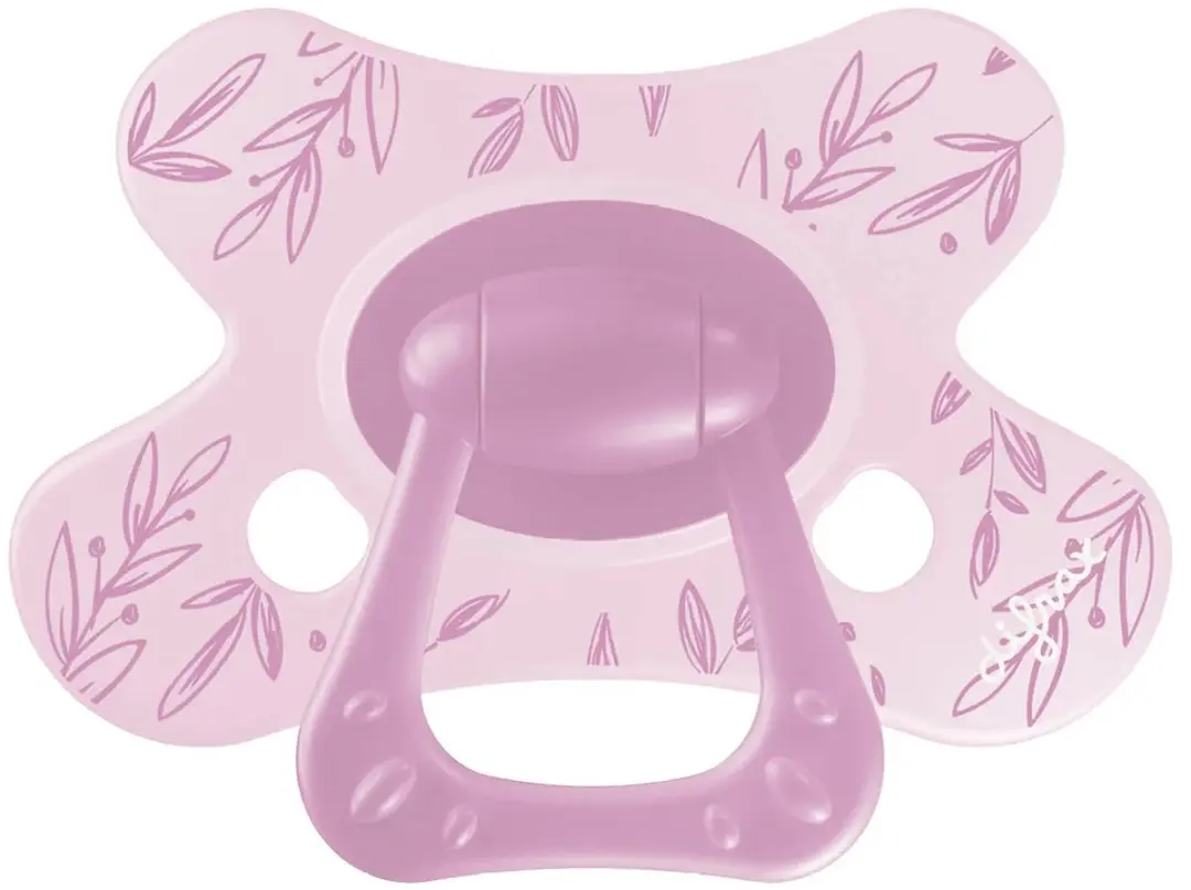 Difrax Natural Fopspeen 12+ Mnd Berry Pink Leafs