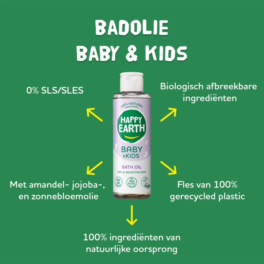 Happy Earth Badolie Baby & Kids 6x150ml - Microplasticvrij