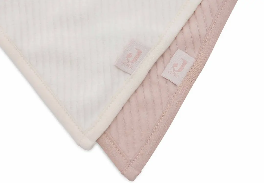 Jollein Slab Bandana Velvet Rib Wild Rose/Ivory - 2 Stuks
