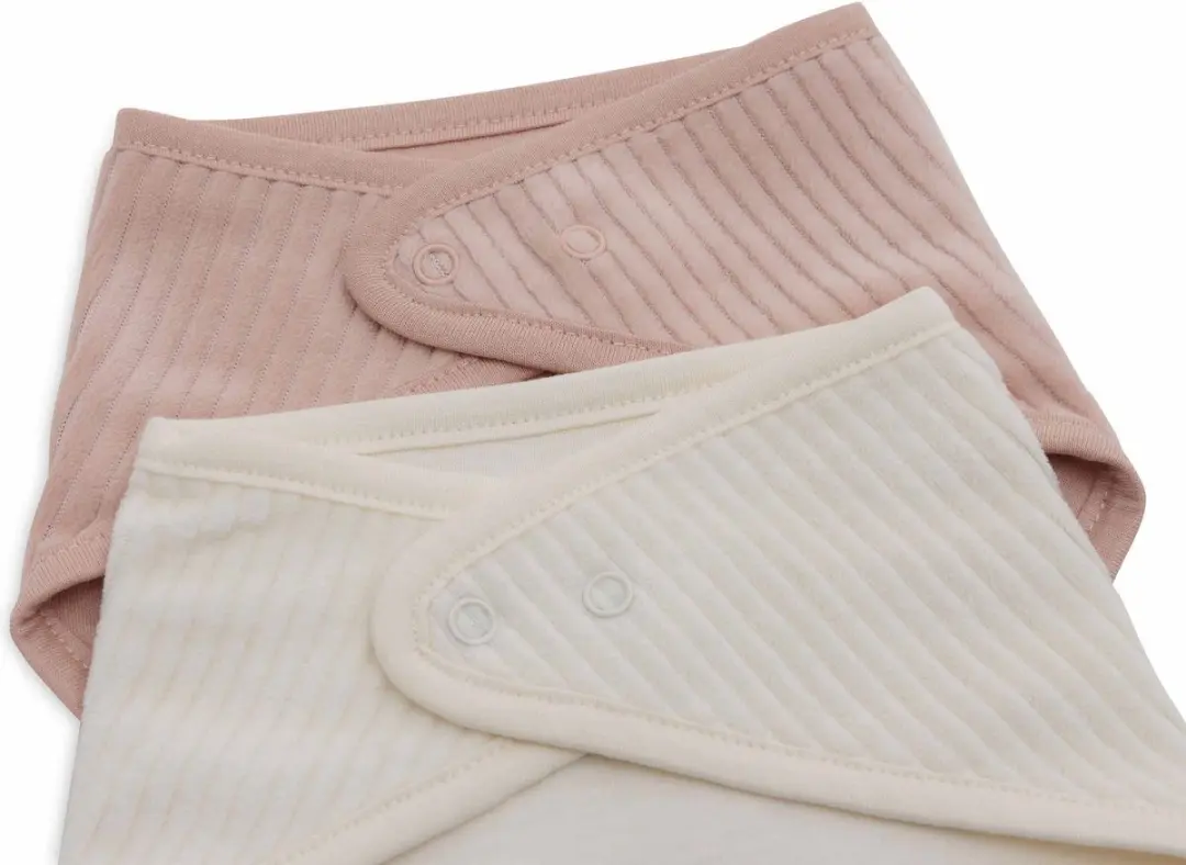 Jollein Slab Bandana Velvet Rib Wild Rose/Ivory - 2 Stuks