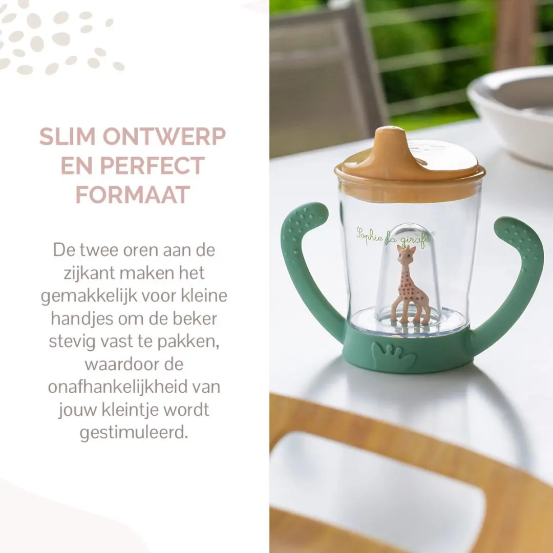 Sophie de Giraf Lekvrije Beker 200ml - Geel/Groen