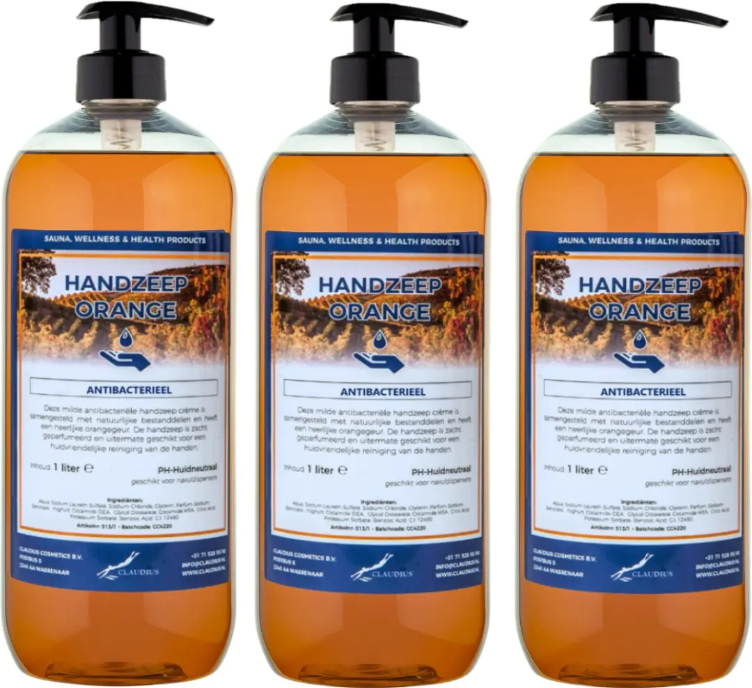 Splashbox Cosmetics Handzeep Orange 3 Liter - 3 Stuks