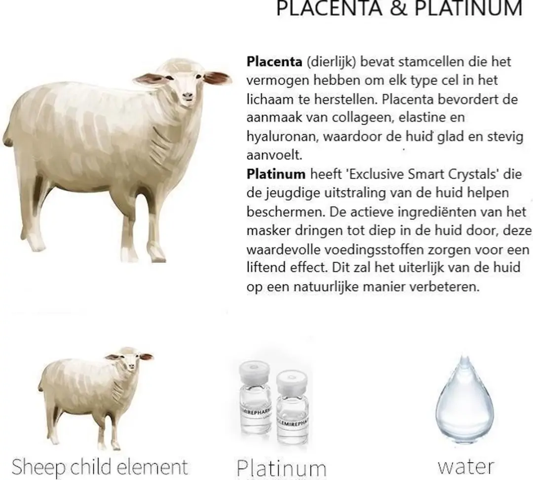 Mitomo Placenta Platinum Masker - 6 Stuks