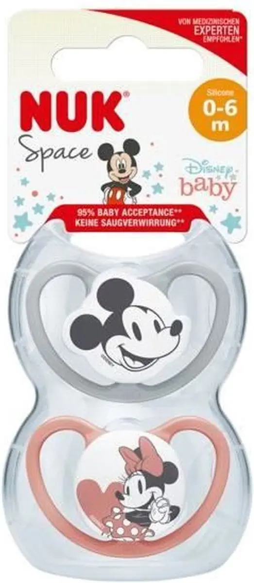 NUK Space Disney Baby Fopspenen - 2 Stuks - Meerkleurig