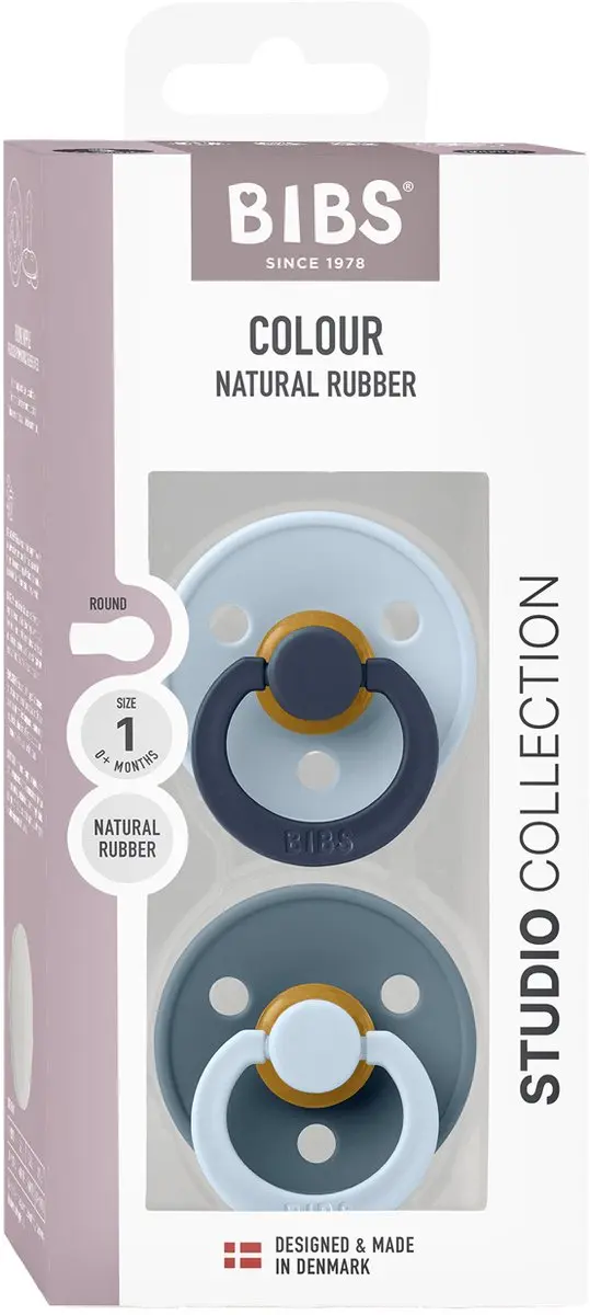 BIBS Studio Fusion Fopspeen - 2 Stuks - Babyblauw/Petrol