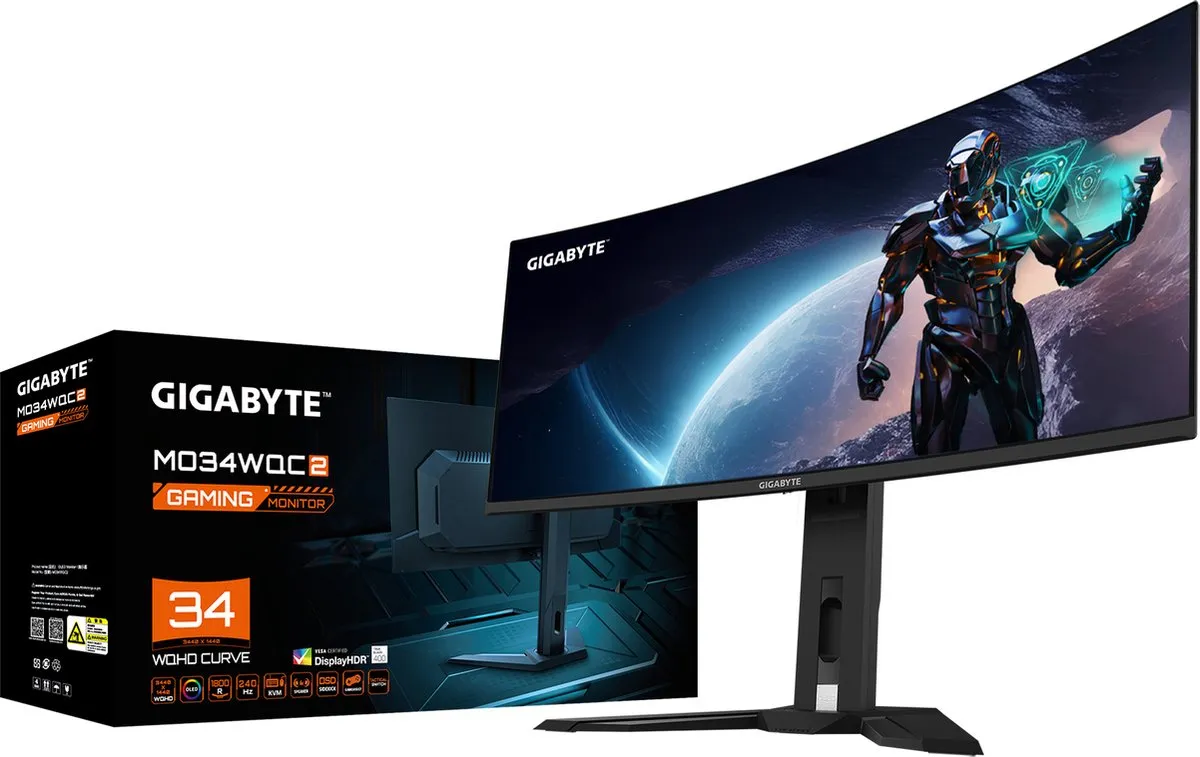 Gigabyte MO34WQC2 OLED Gaming Monitor 34" - 240Hz - Curved