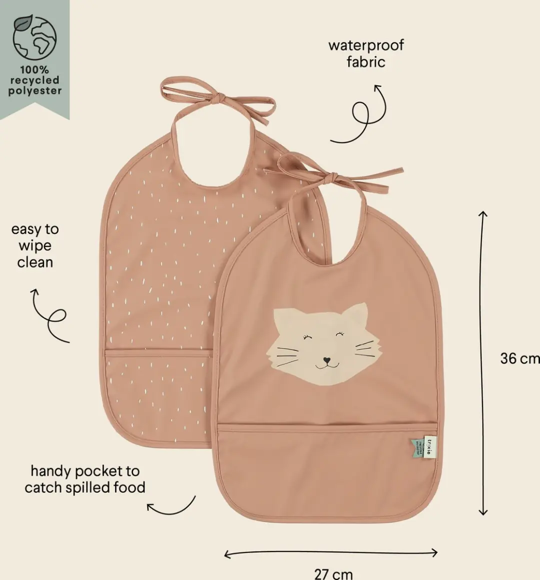 Trixie Mrs Cat Afwasbaar Slabbetje 2-pack - Roze