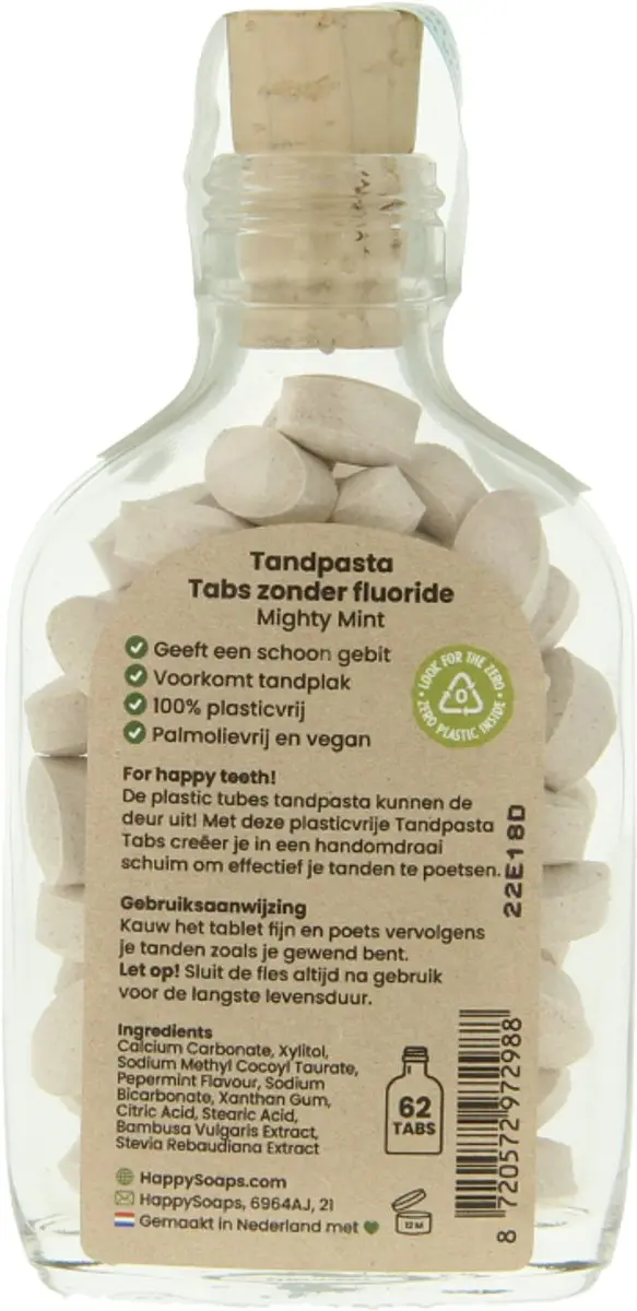 HappySoaps Tandpasta Tabs Mighty Mint 62 Stuks