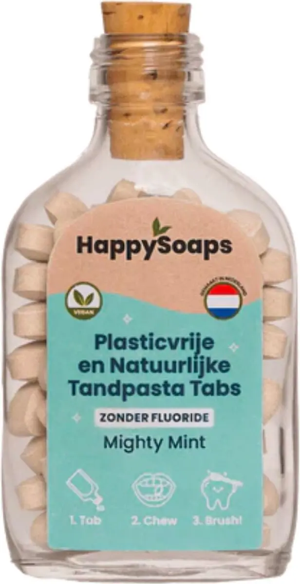 HappySoaps Tandpasta Tabs Mighty Mint 62 Stuks