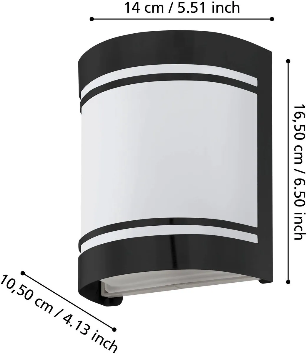 Eglo Cerno Wandlamp E27 - 16,5 cm - Zwart/Wit - afbeelding 6 van 6