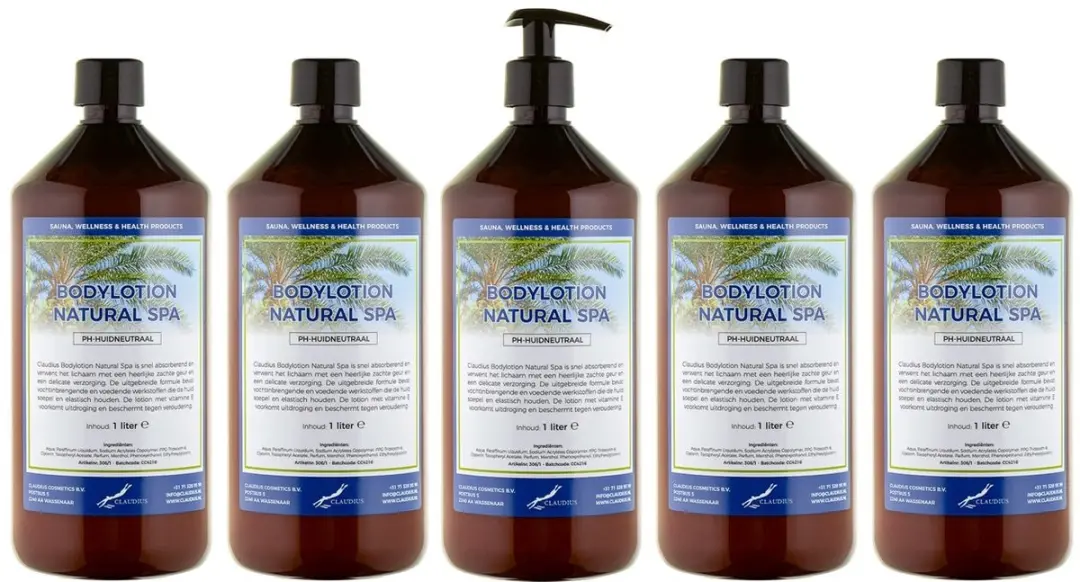 Splashbox Cosmetics Bodylotion Natural Spa 1L - 5 Stuks