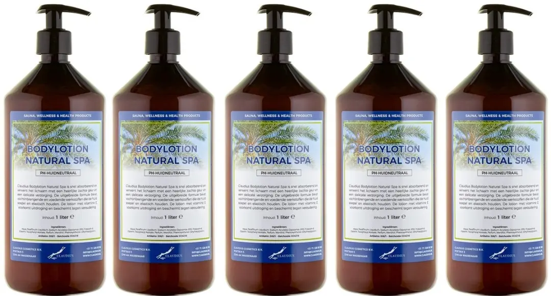 Splashbox Cosmetics Bodylotion Natural Spa 1L - 5 Stuks