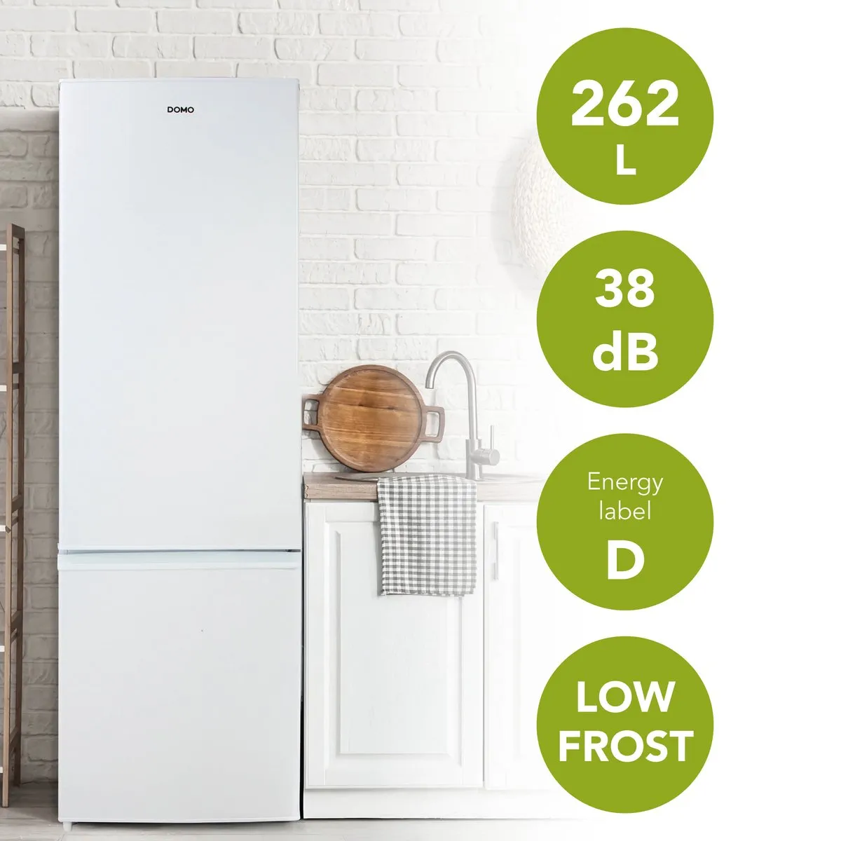 Domo DO91335C Koelvriescombinatie 262L - Wit - afbeelding 6 van 6