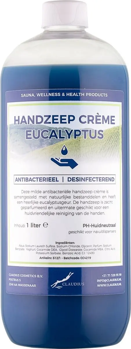 Splashbox Cosmetics Handzeep Crème Eucalyptus 1L