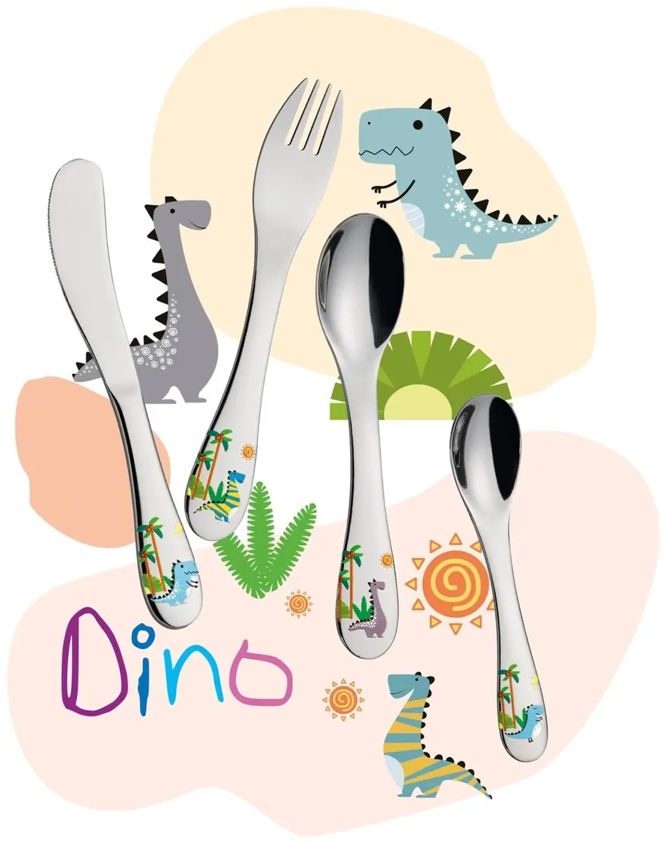 Cilio Kinderbestek Dino 4-delig - 4 Stuks - Meerkleurig