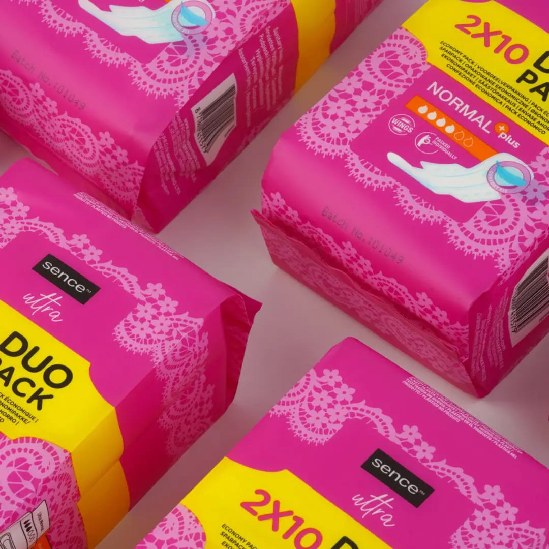 Sence Maandverband Normal 20 Stuks (6x) - Roze/Wit