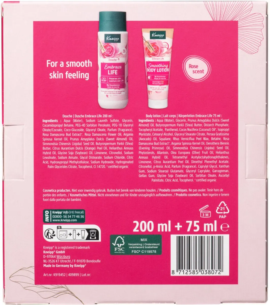 Kneipp Embrace Life Favorieten Geschenkset - 275ml