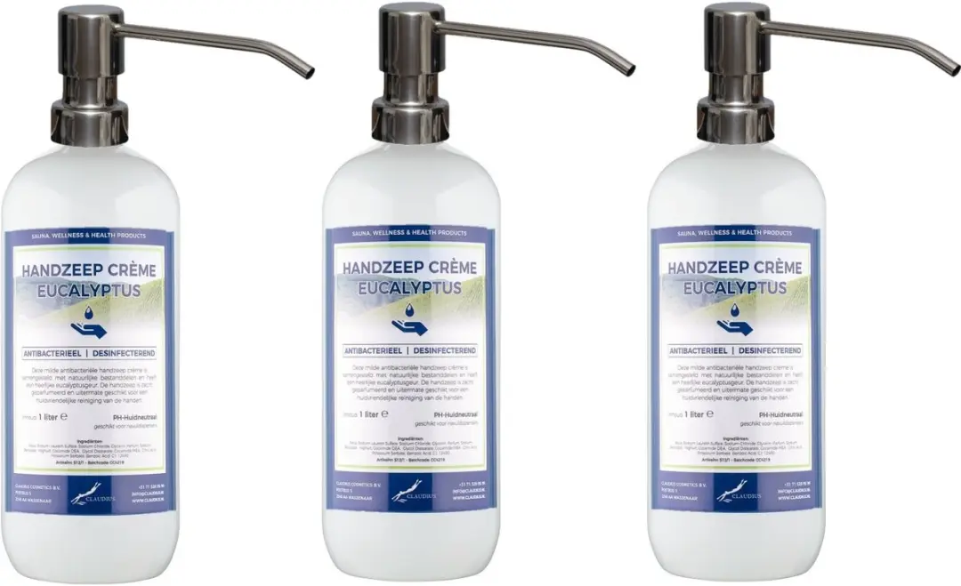 Splashbox Cosmetics Handzeep Crème Eucalyptus 1L - 3 Stuks