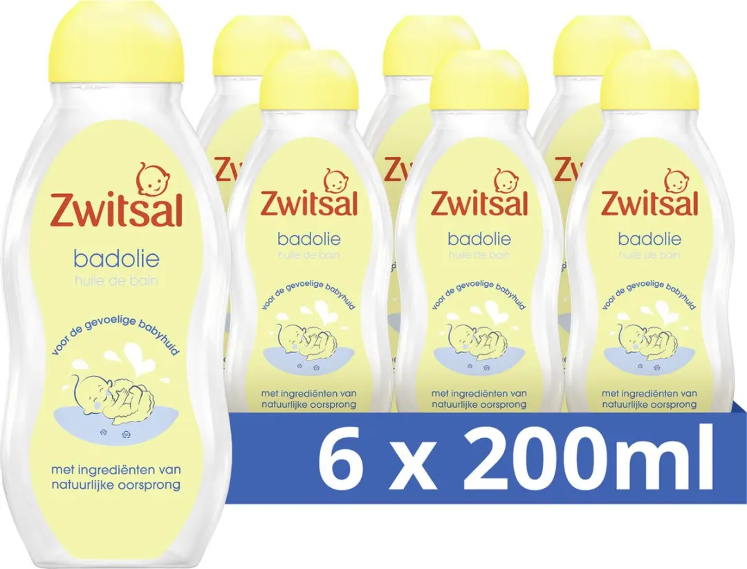 Zwitsal Baby Badolie 200ml - 6 Stuks