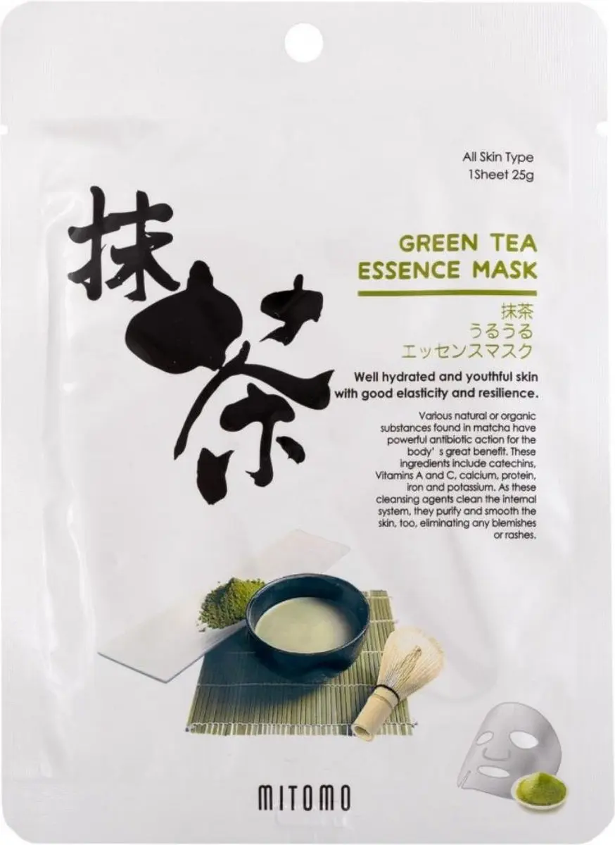 Mitomo Groene Thee Gezichtsmasker 25g - Biologisch