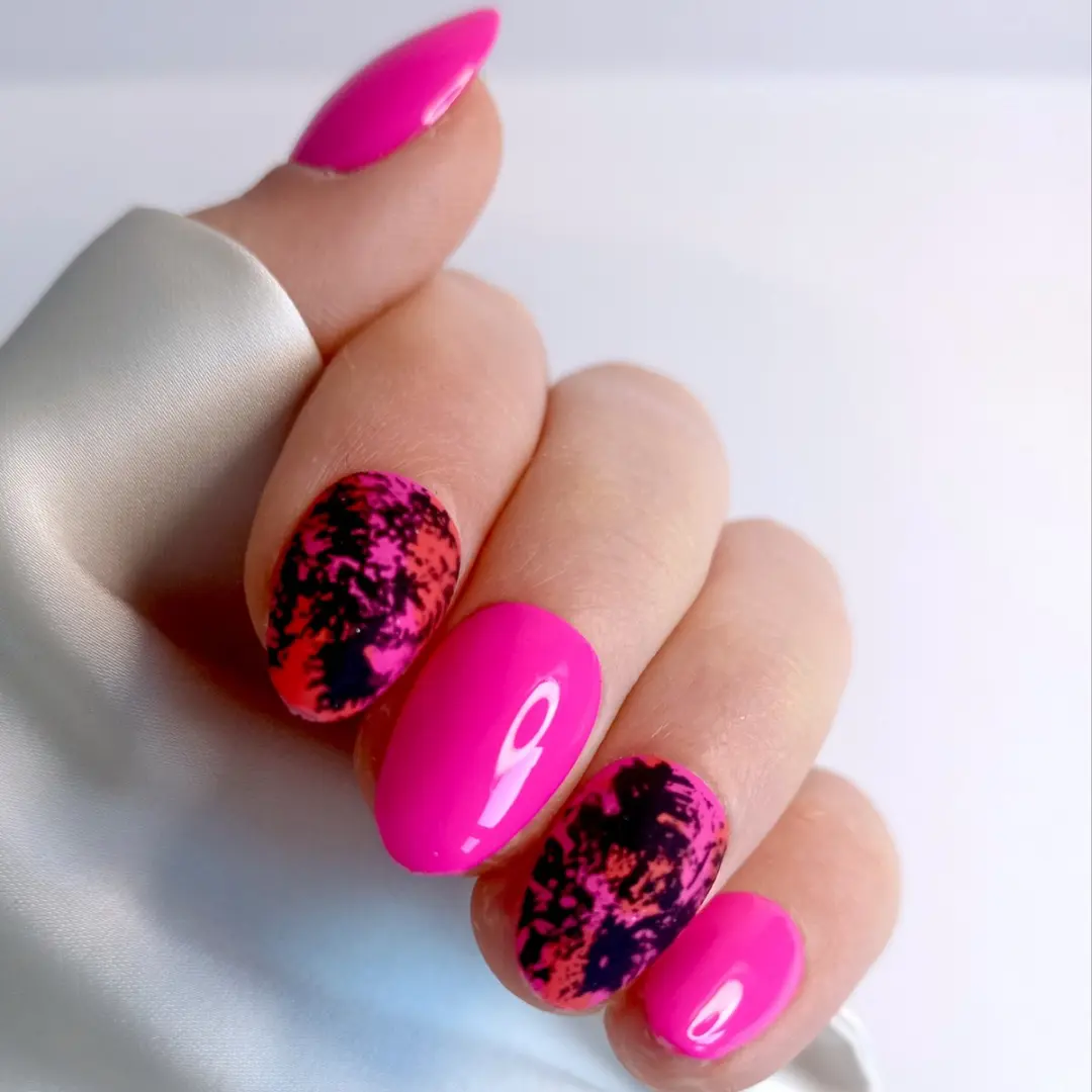 SD Press on Nails B-192 Neon Roze Plaknagels - 20 Stuks - XS Stiletto