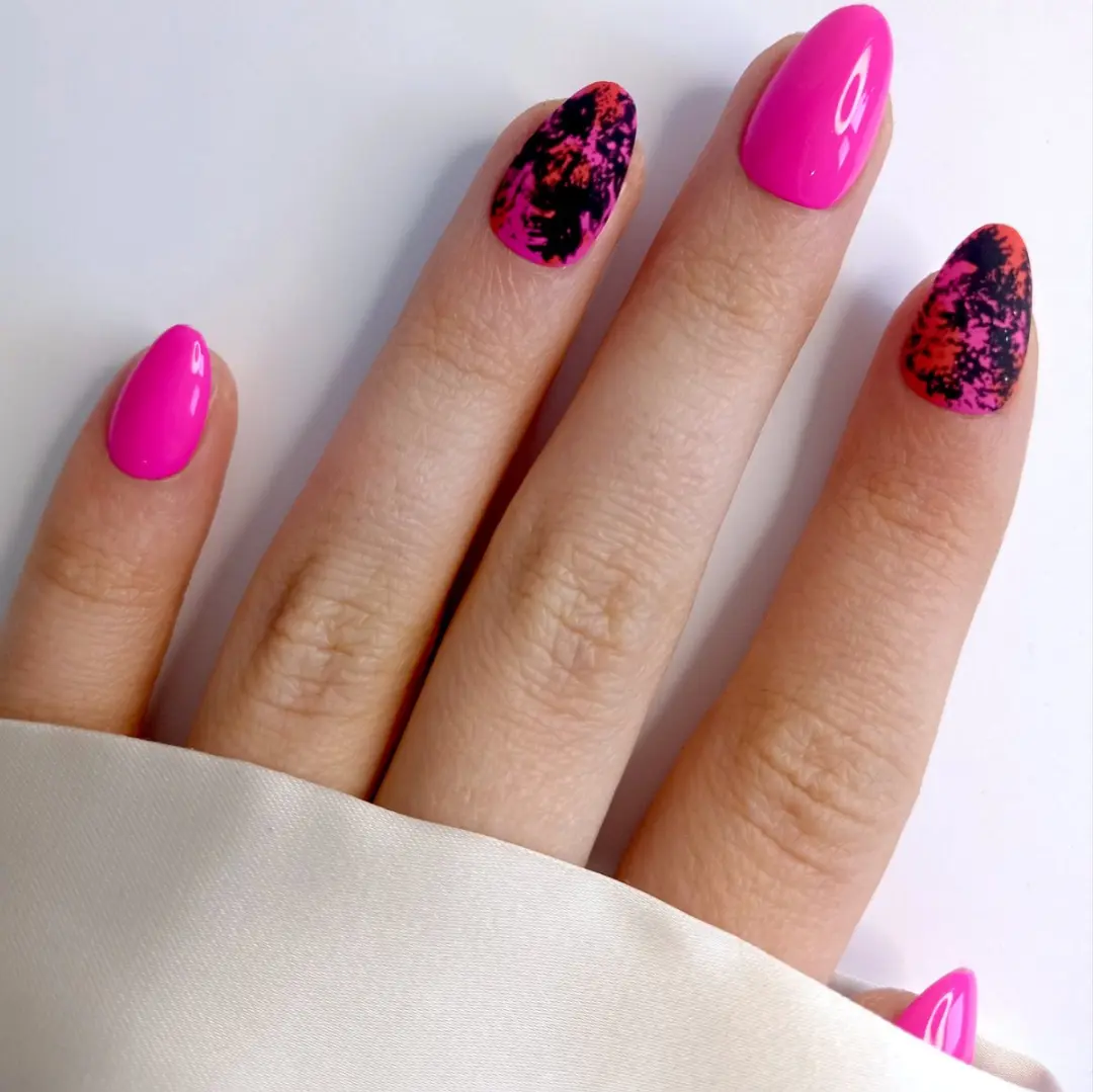 SD Press on Nails B-192 Neon Roze Plaknagels - 20 Stuks - XS Stiletto