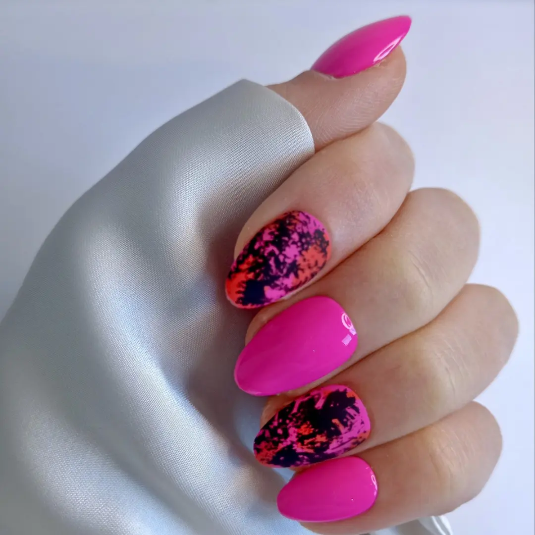 SD Press on Nails B-192 Neon Roze Plaknagels