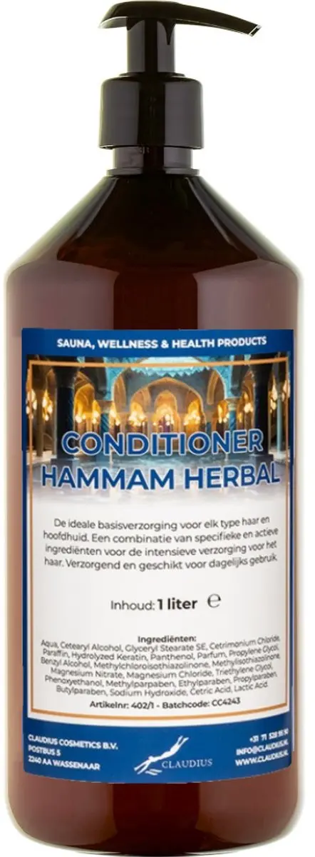 Splashbox Cosmetics Hammam Herbal Conditioner 1L - Zwarte pomp