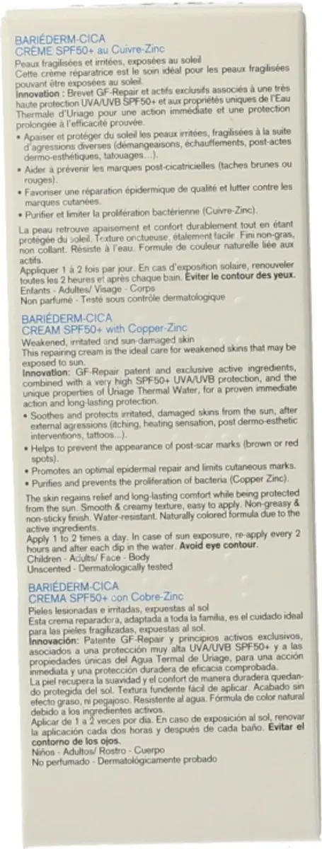 Uriage Bariederm Cica-Creme SPF50+ 40ml