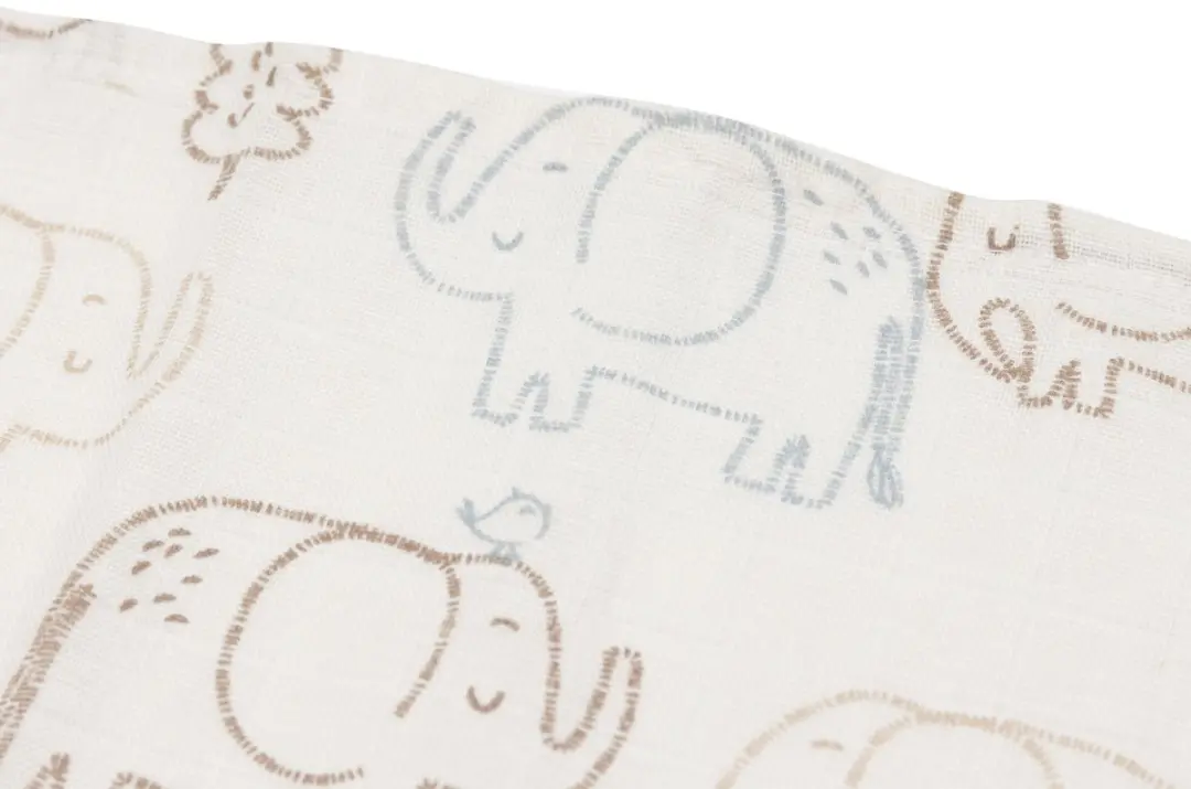Jollein Hydrofiele Doek Small 70x70cm - Elephant Tales - 3 Stuks