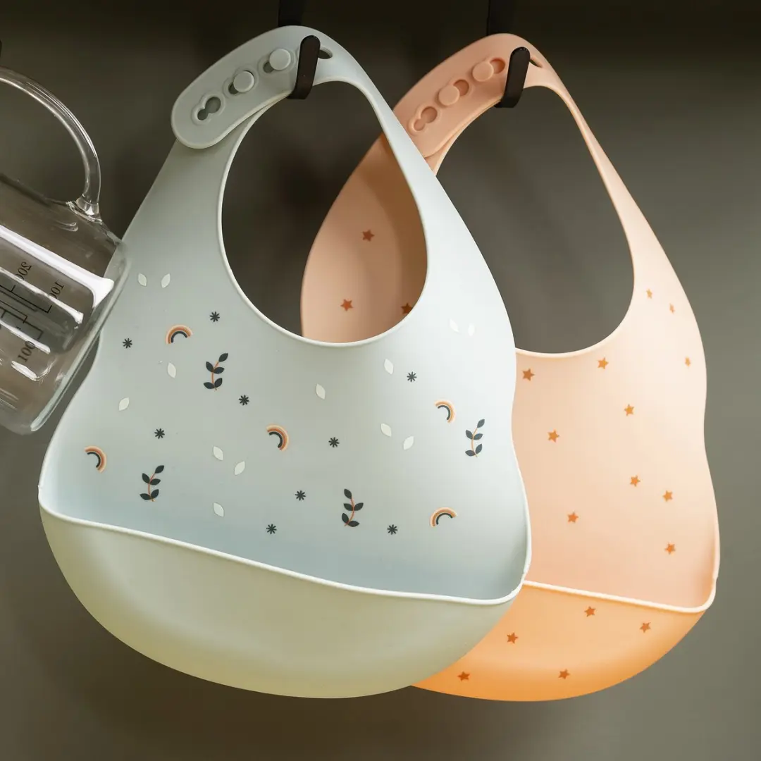Nattou Silicone Slabbetje met Opvangbak 21cm - Groen