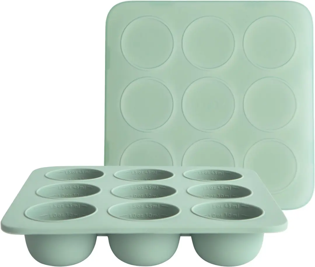 Mushie Diepvriesbakjes Babyvoeding 45ml - Cambridge Blue