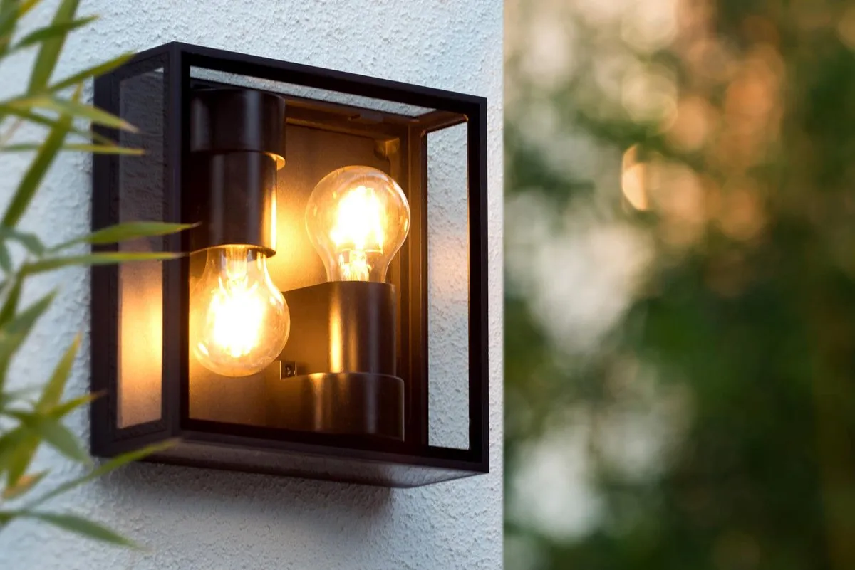 Lucide DUKAN Plafondlamp 2xE27 IP65 - Zwart
